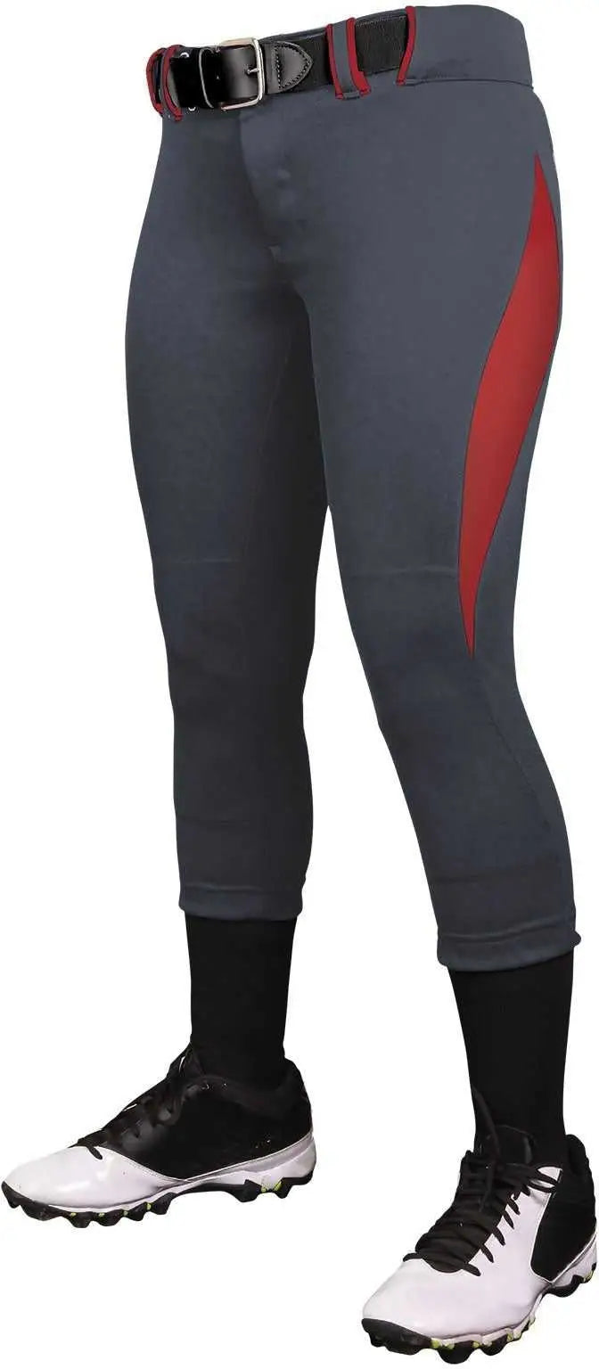 Champro Bp28 Surge 2 Color Softball Pant - Graphite Scarlet