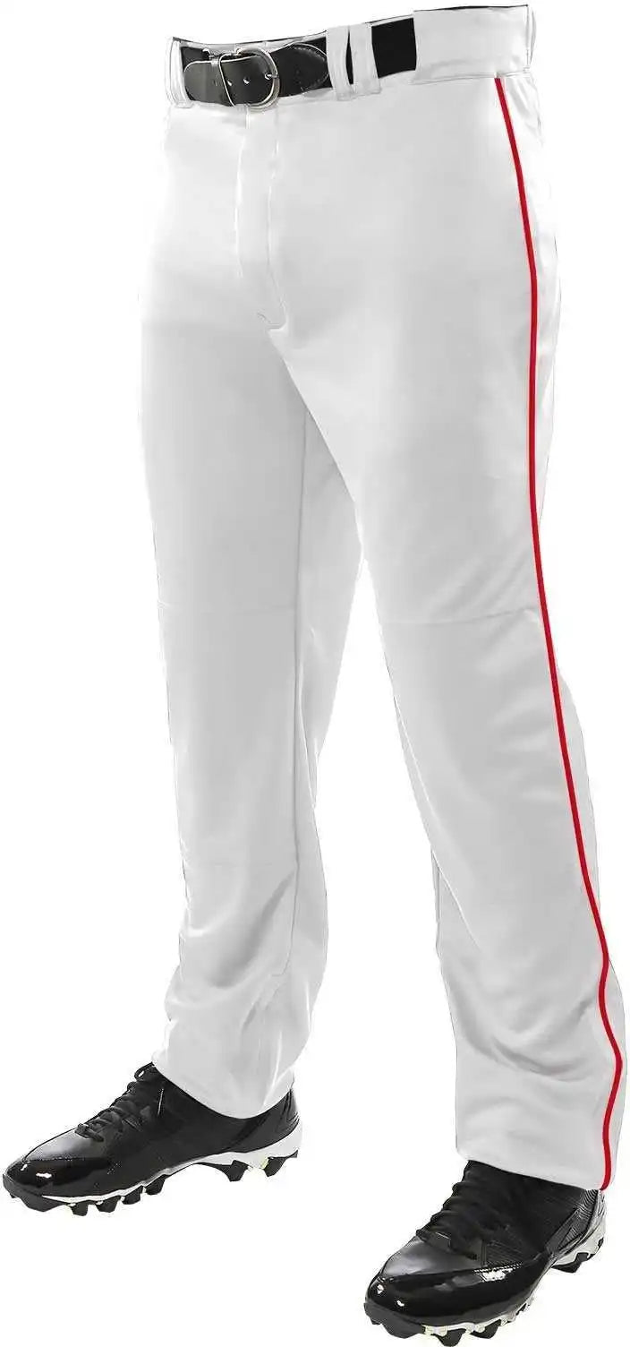 Champro Bp41u Mvp Open Bottom Pant with Piping - White Scarlet