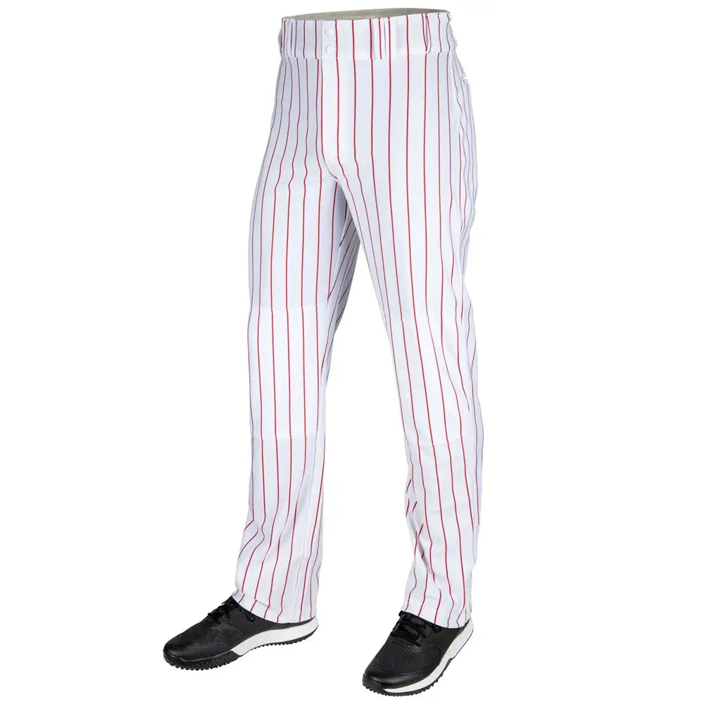 Champro Bp60pin Triple Crown 2.0 Open Bottom Pinstripe Pant - White Scarlet - Youth Xs