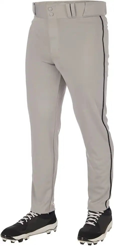 Champro Bp66 Triple Crown 2.0 Men’s and Youth Tapered Bottom Pants with Braid - Gray Black