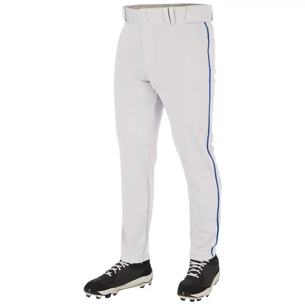 Champro Bp66 Triple Crown 2.0 Men’s and Youth Tapered Bottom Pants with Braid - White Royal