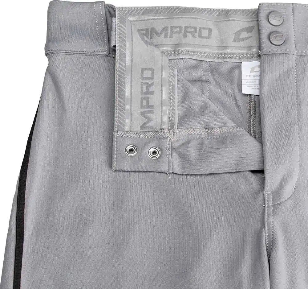 Champro Bp66 Triple Crown 2.0 Men’s and Youth Tapered Bottom Pants with Braid - Gray Black