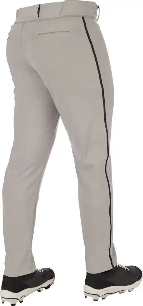 Champro Bp66 Triple Crown 2.0 Men’s and Youth Tapered Bottom Pants with Braid - Gray Black