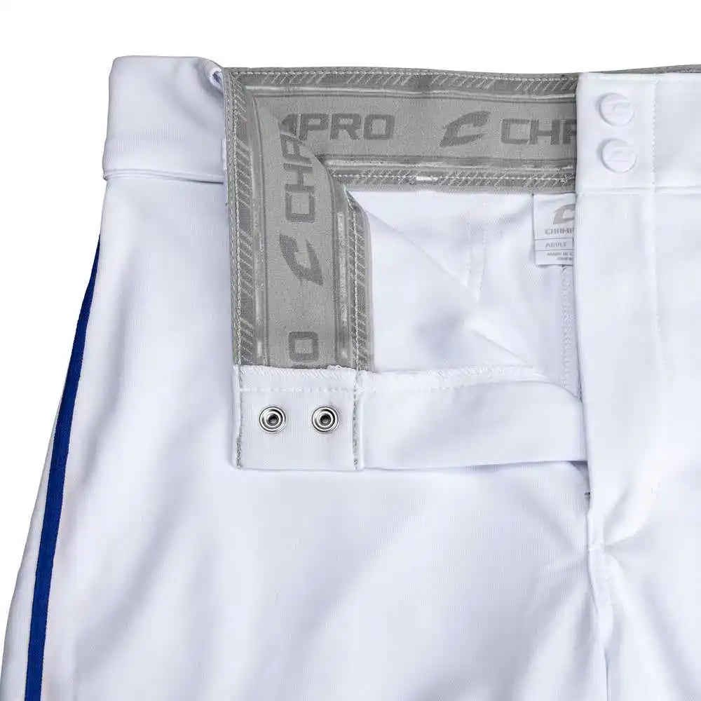 Champro Bp66 Triple Crown 2.0 Men’s and Youth Tapered Bottom Pants with Braid - White Royal