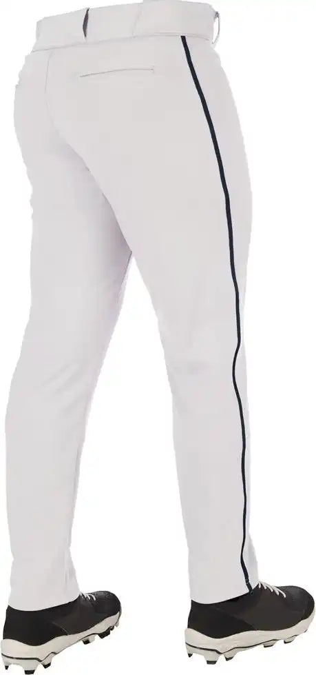 Champro Bp66 Triple Crown 2.0 Men’s and Youth Tapered Bottom Pants with Braid - White Navy