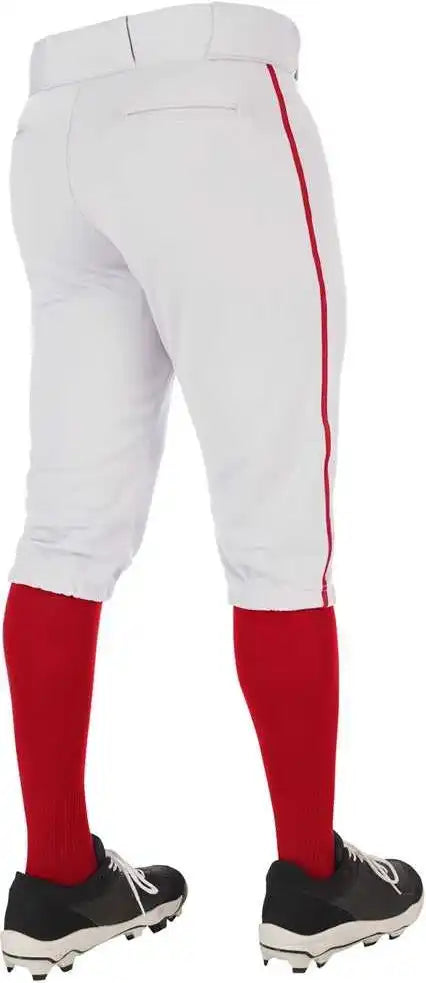 Champro Bp70 Triple Crown 2.0 Men’s and Youth Knicker Pant with Braid - White Scarlet