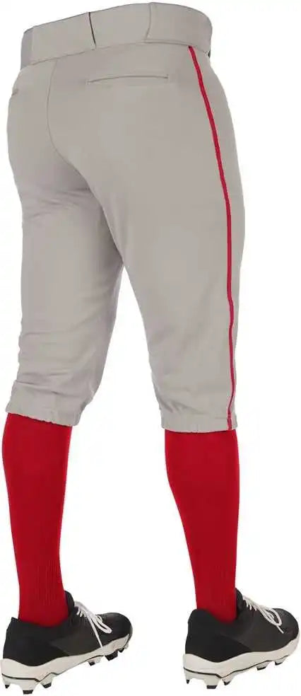 Champro Bp70 Triple Crown 2.0 Men’s and Youth Knicker Pant with Braid - Gray Scarlet