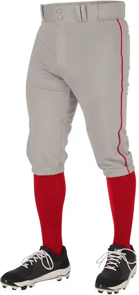 Champro Bp70 Triple Crown 2.0 Men’s and Youth Knicker Pant with Braid - Gray Scarlet