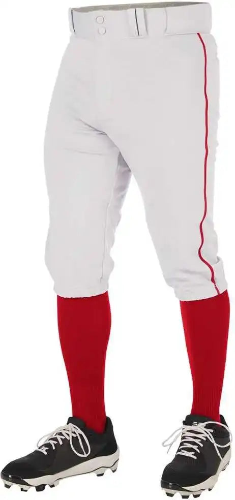 Champro Bp70 Triple Crown 2.0 Men’s and Youth Knicker Pant with Braid - White Scarlet