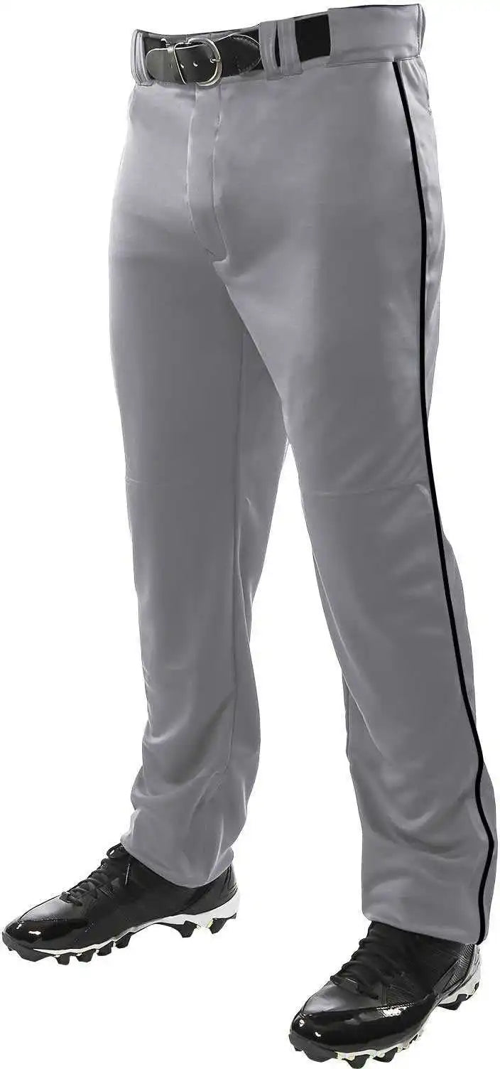 Champro Bp91u Triple Crown Open Bottom Pant with Piping - Gray Black