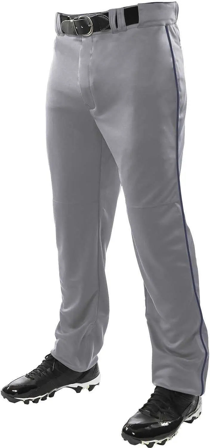 Champro Bp91u Triple Crown Open Bottom Pant with Piping - Gray Navy