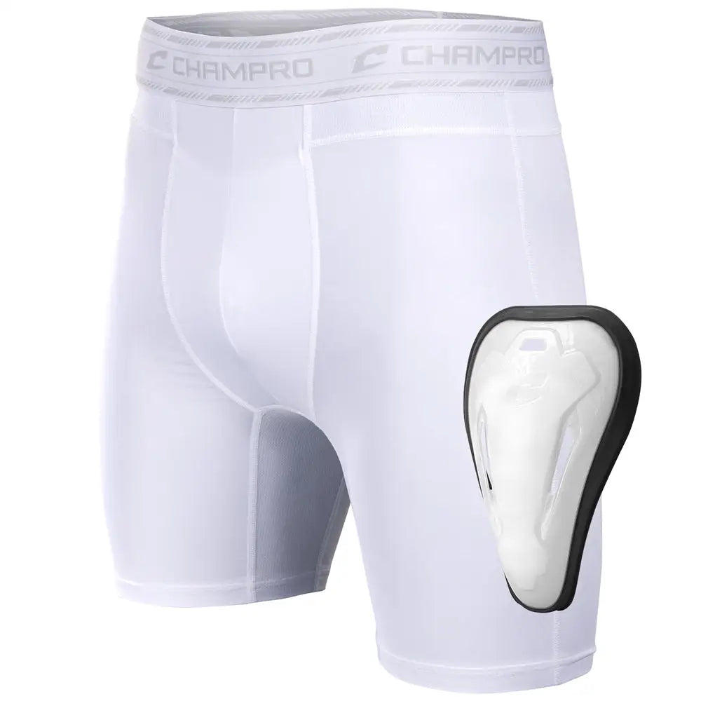 Champro Bps21c Take-out Compression Short W/cup - White / Youth Xs