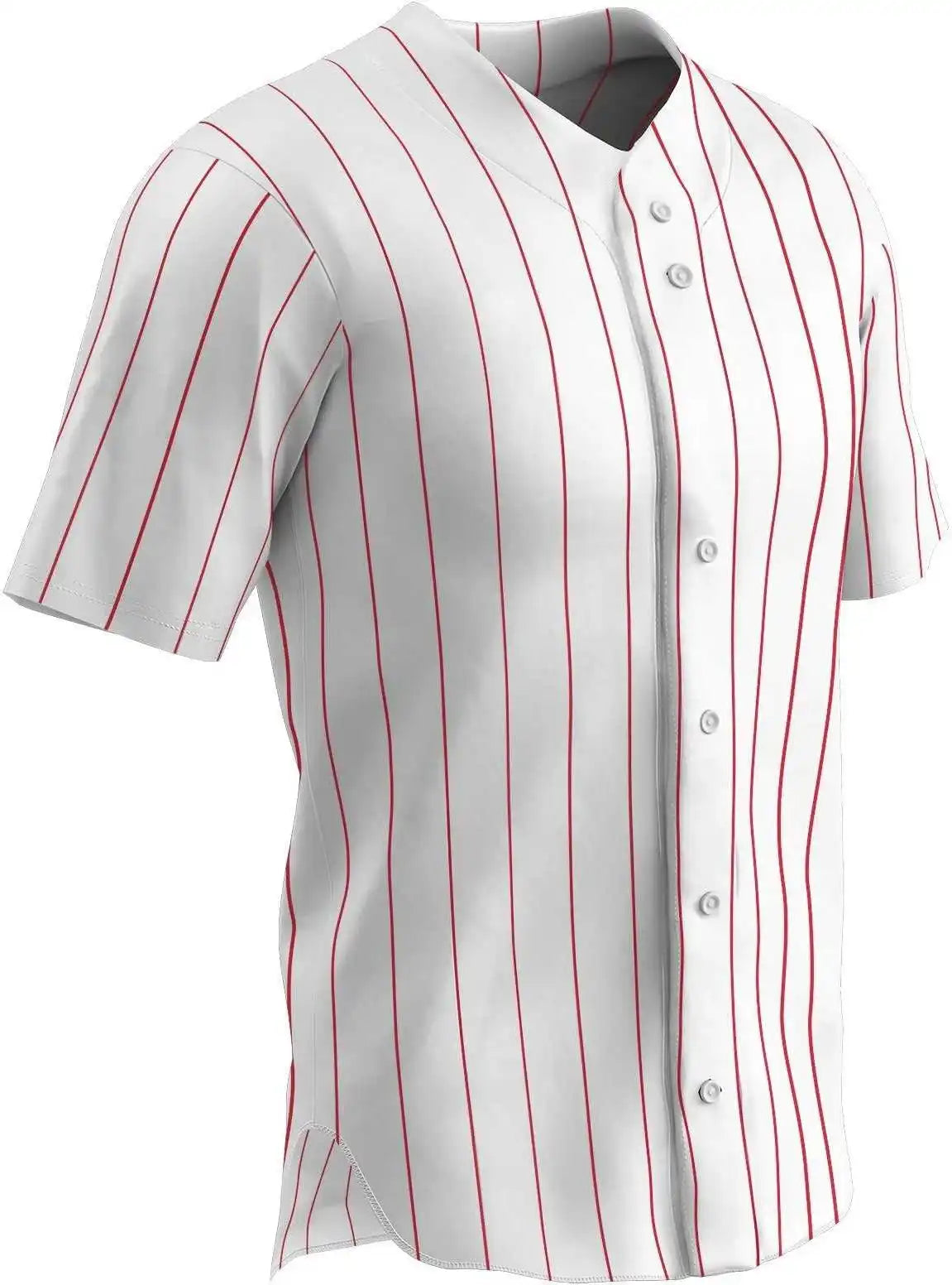Champro Bs14-bs14y Pro-style Warp Knit Jersey - White Scarlet