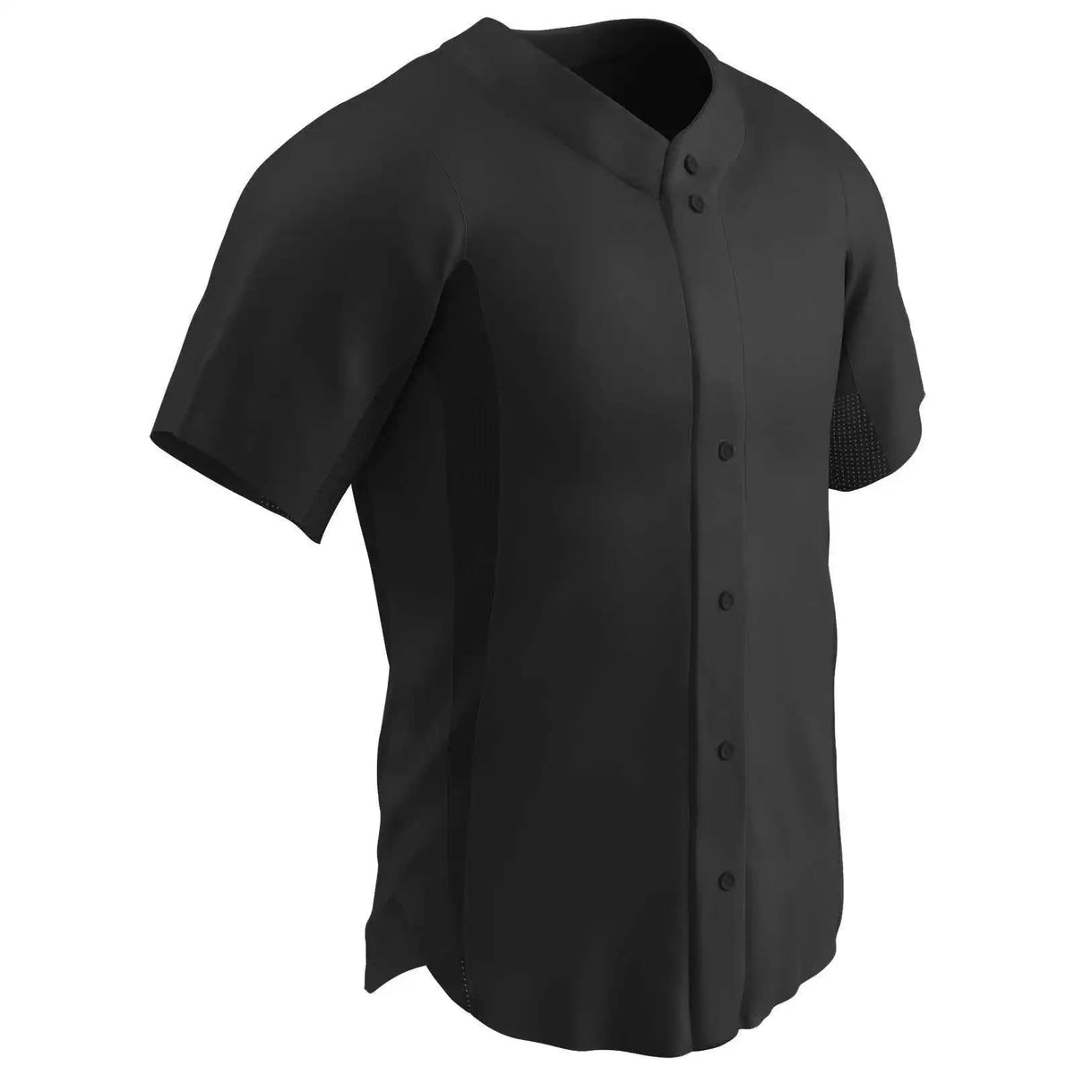 Champro Bs149 Pro Mesh Full Button Jersey - Black