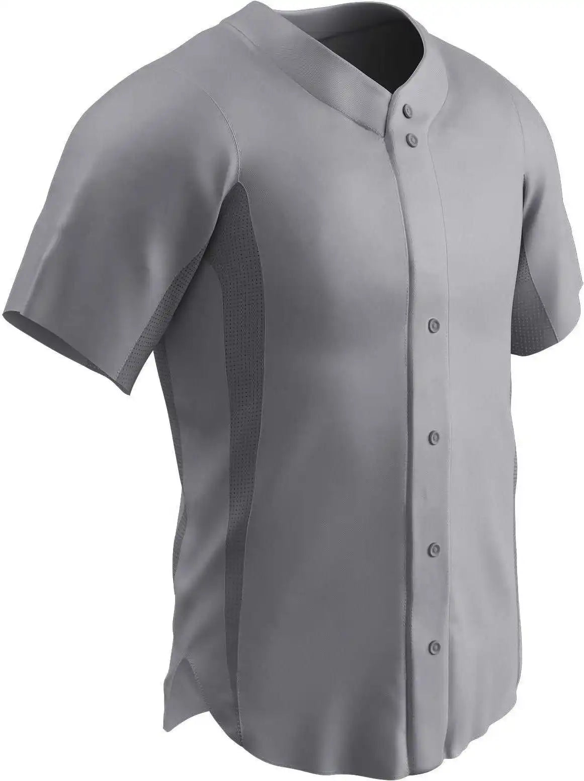 Champro Bs149 Pro Mesh Full Button Jersey - Gray