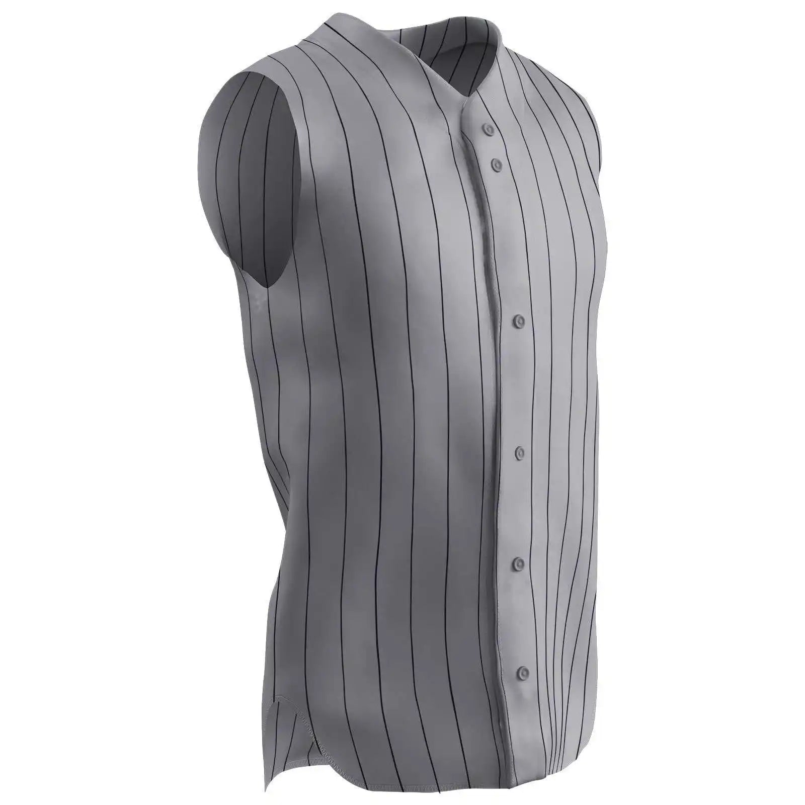 Champro Bs16-bs16y Pro-style Sleeveless Warp Knit Jersey - Gray Navy