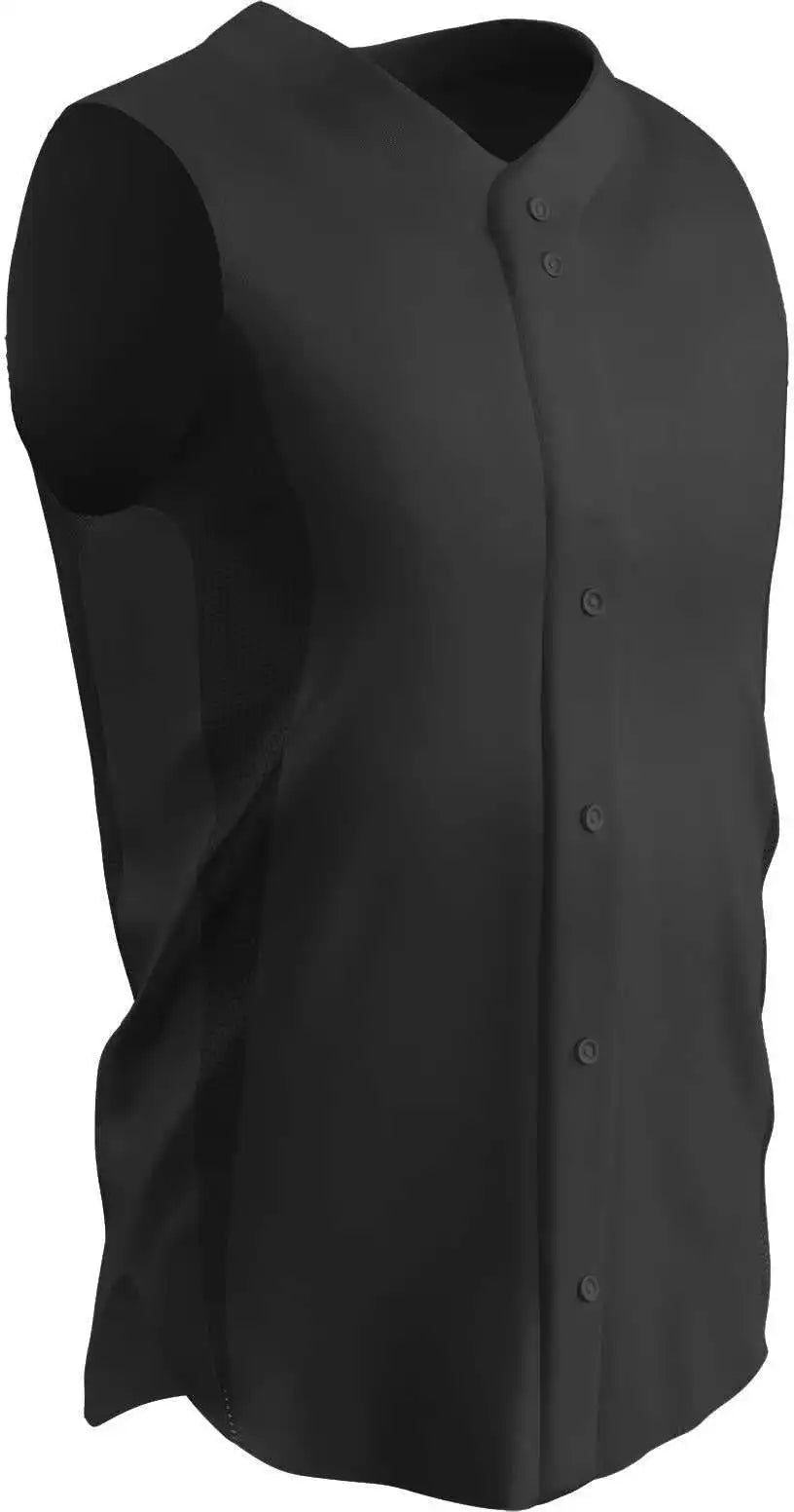 Champro Bs169 Pro Mesh Full Button Jersey - Black