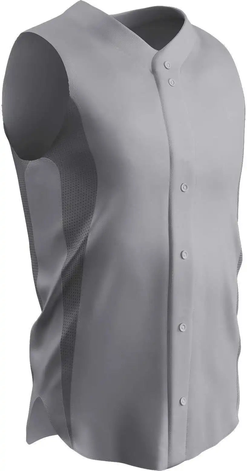 Champro Bs169 Pro Mesh Full Button Jersey - Gray