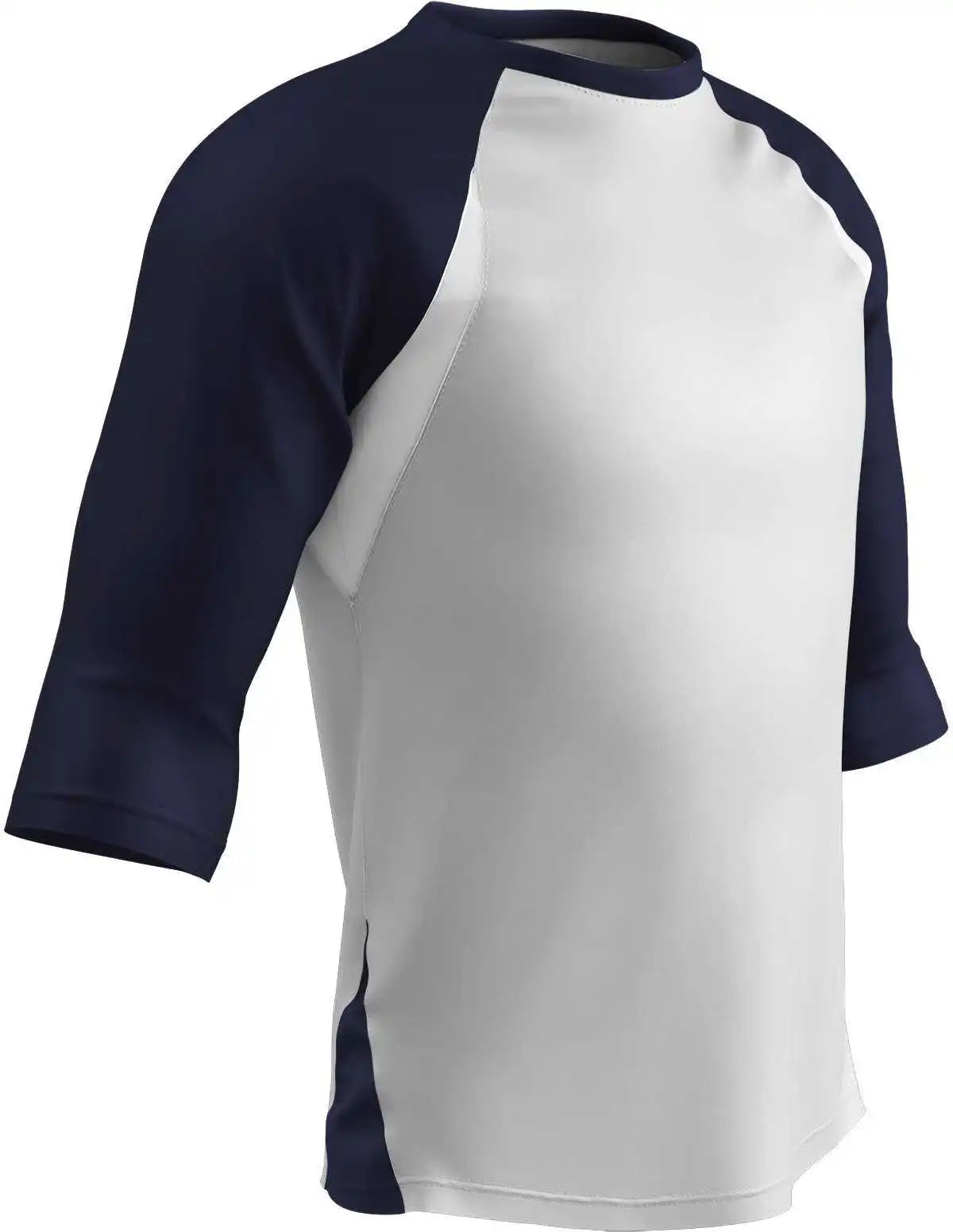 Champro Bs24 Complete Game 3/4 Sleeve Baseball Shirt - White Navy