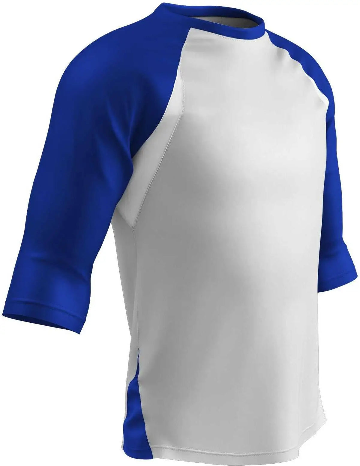 Champro Bs24 Complete Game 3/4 Sleeve Baseball Shirt - White Royal