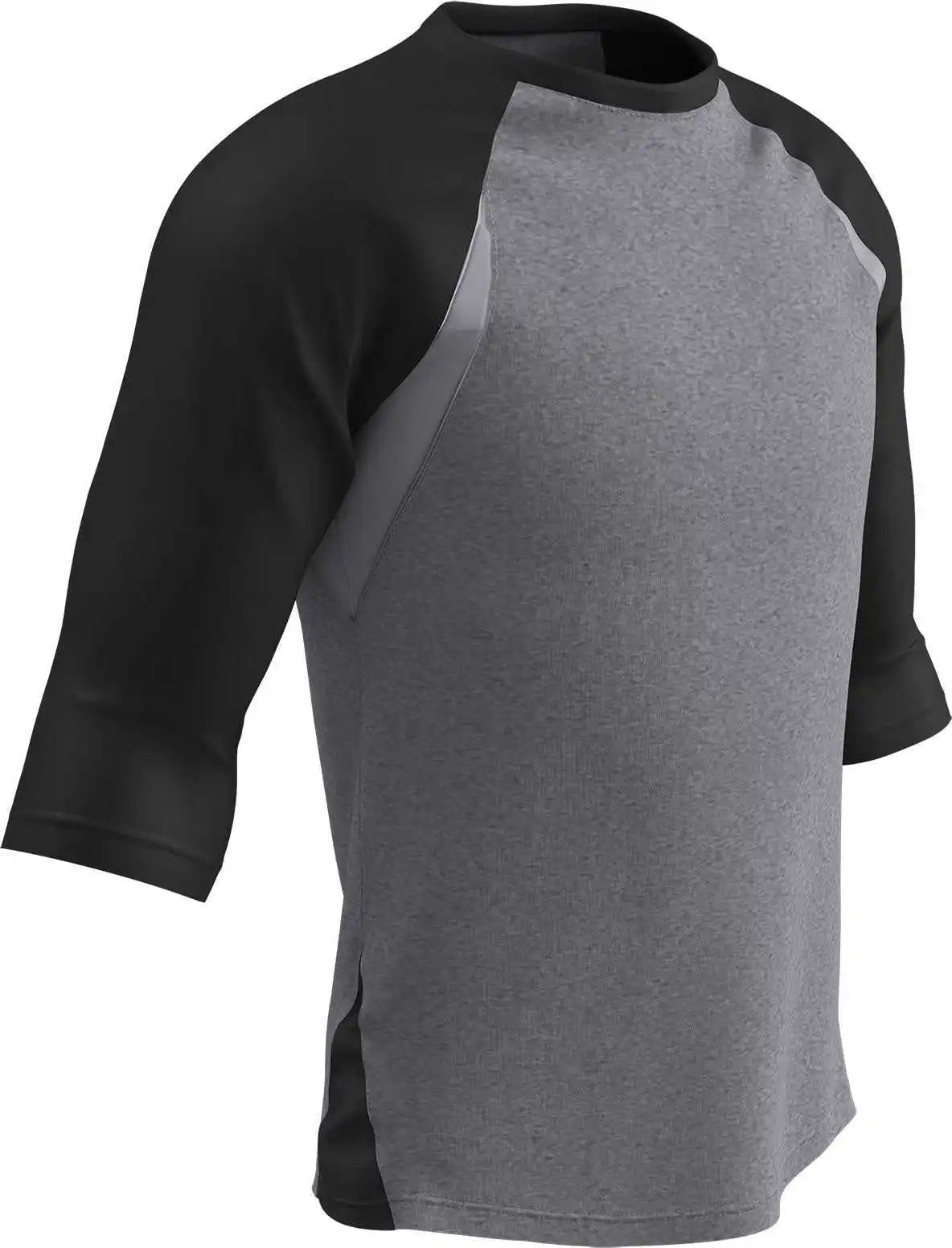 Champro Bs25 Extra Innings 3/4 Sleeve Baseball Shirt - Gray Black