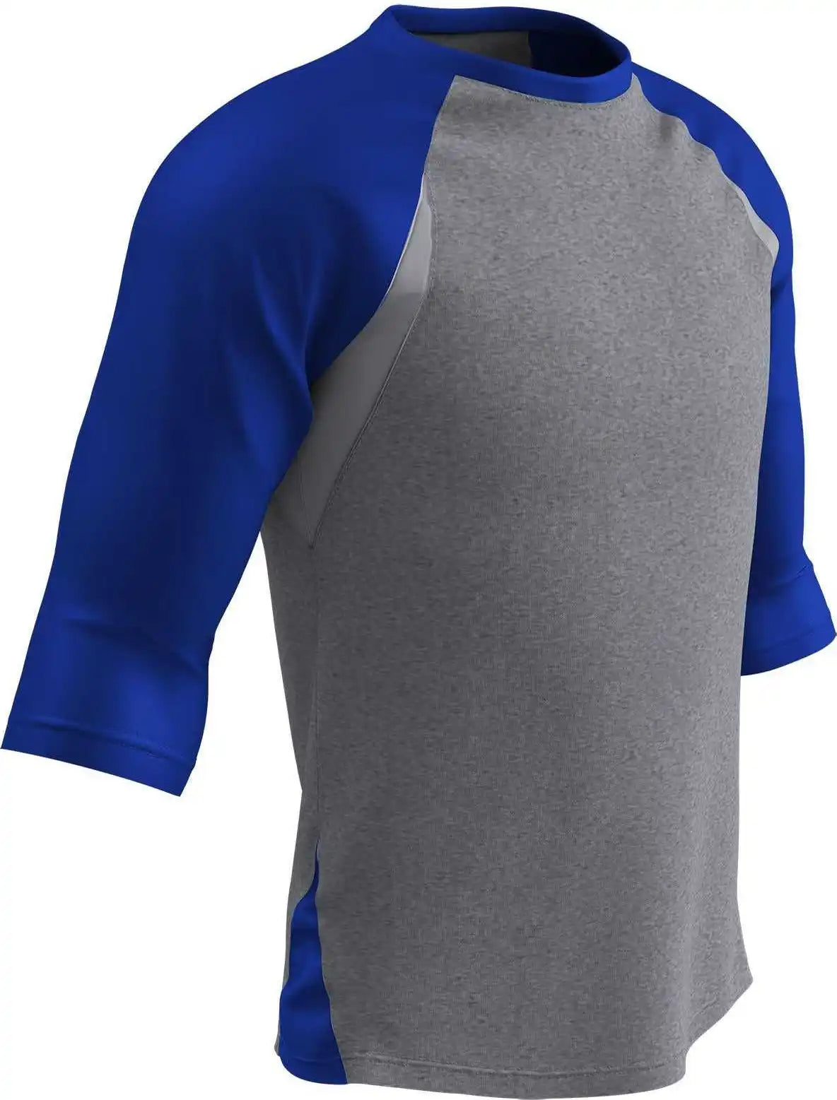 Champro Bs25 Extra Innings 3/4 Sleeve Baseball Shirt Gray Royal