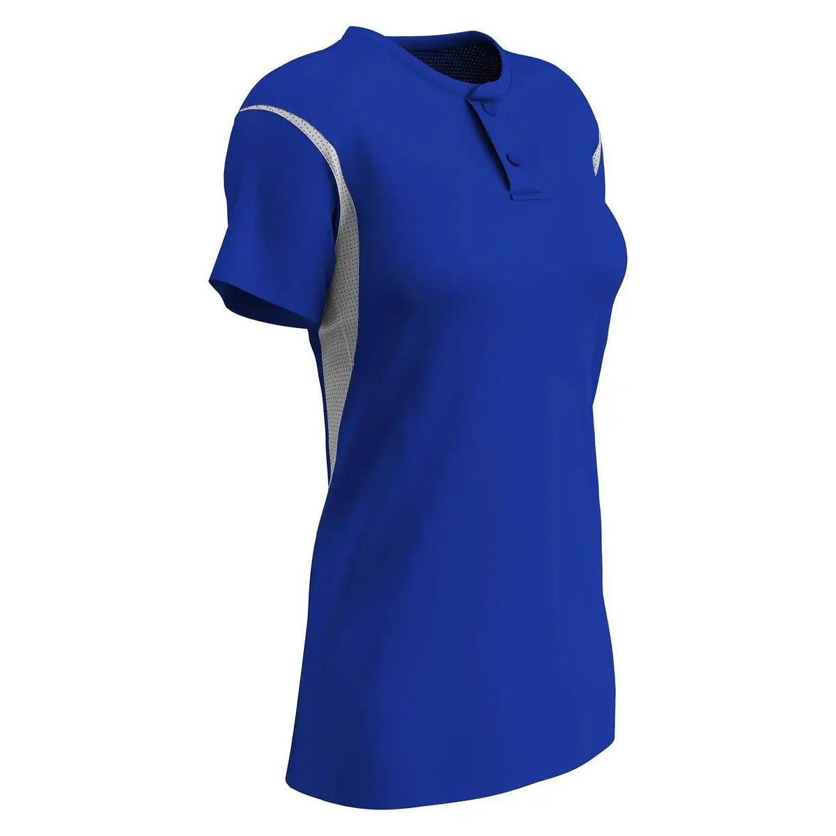 Champro Bs28 Girls/ladies Legacy 2-button Softball Jersey - Royal White