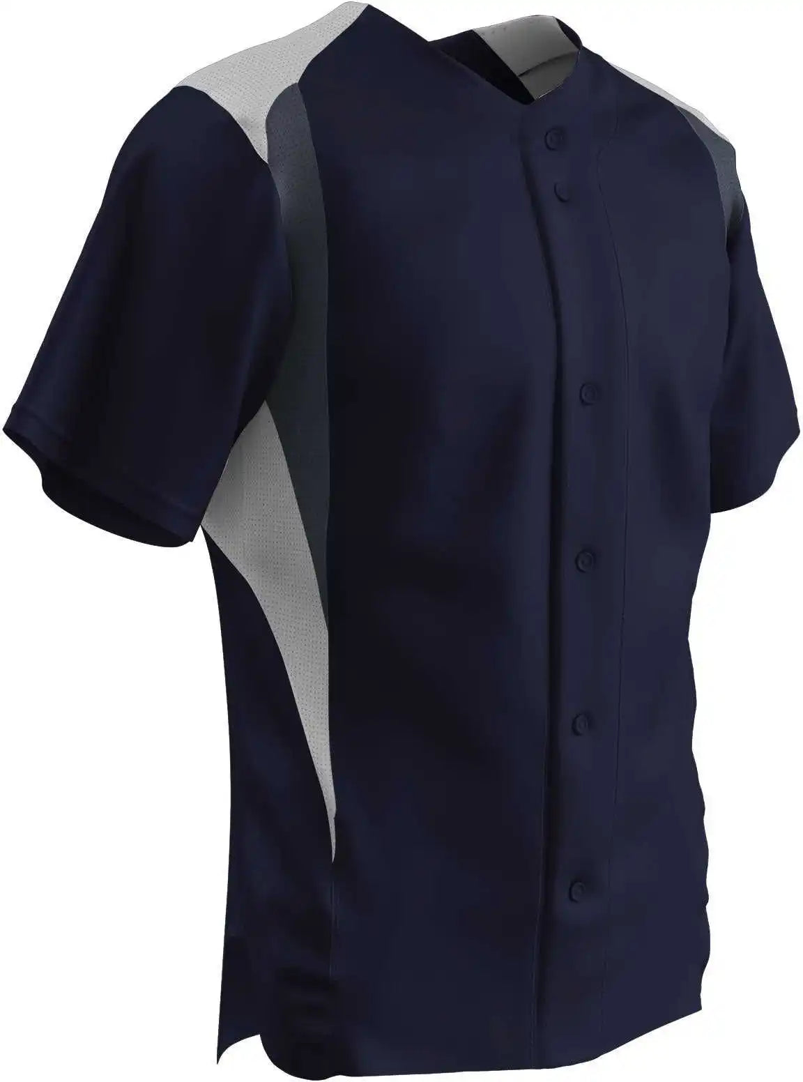 Champro Bs33 Bull Pen Full Button Jersey Navy White Graphite