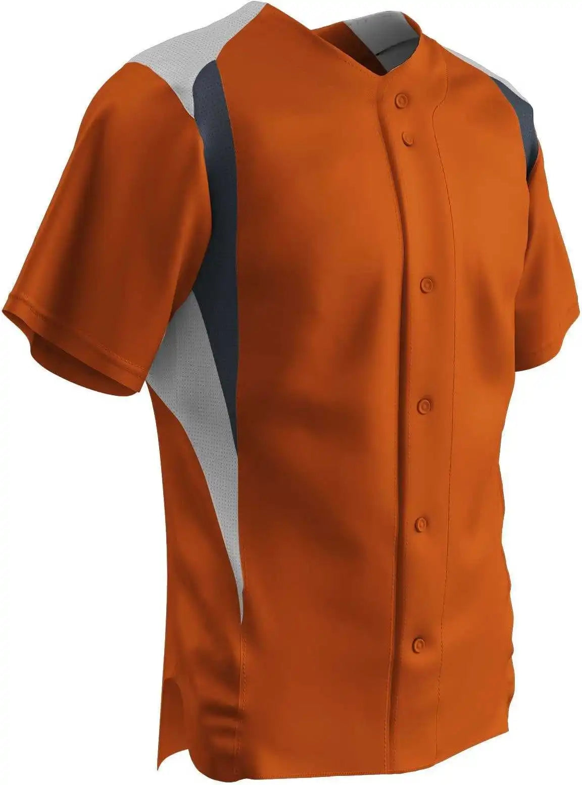 Champro Bs33 Bull Pen Full Button Jersey - Orange White Graphite