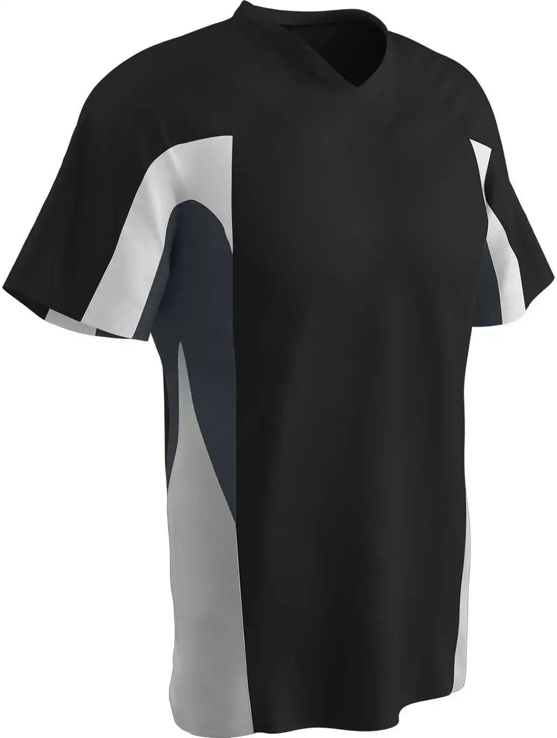 Champro Bs34 Relief 2 Button Jersey - Black Graphite White