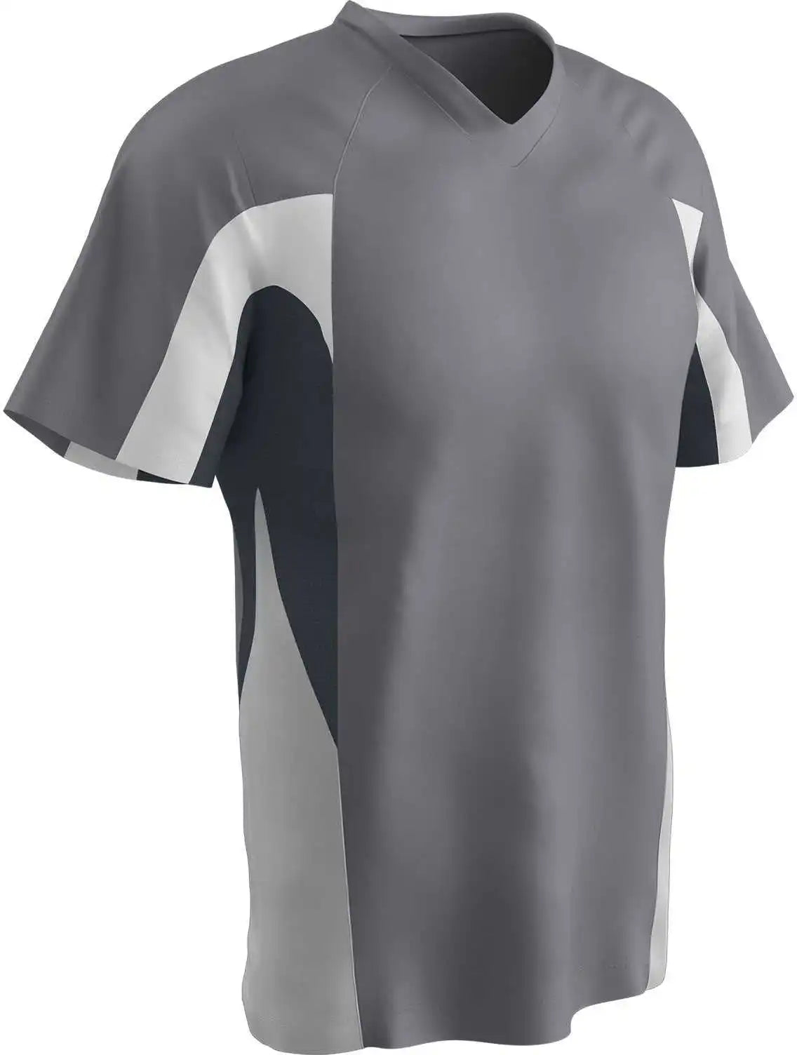 Champro Bs34 Relief 2 Button Jersey - Gray Graphite White