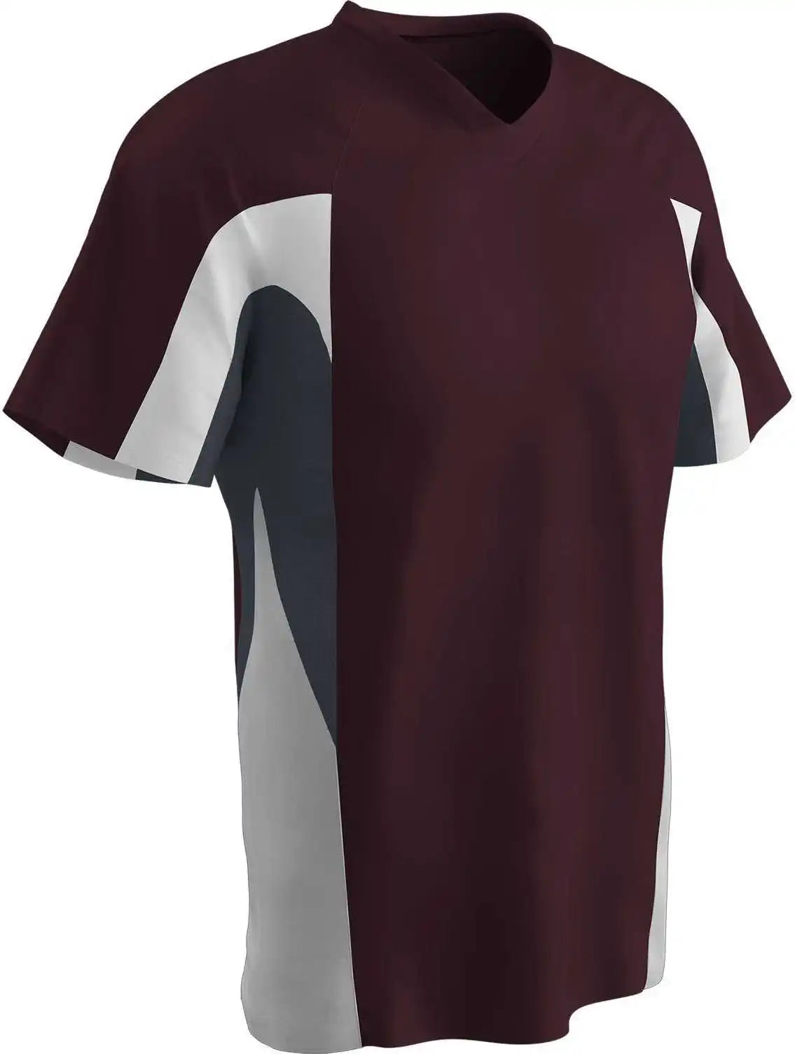 Champro Bs34 Relief 2 Button Jersey - Maroon Graphite White