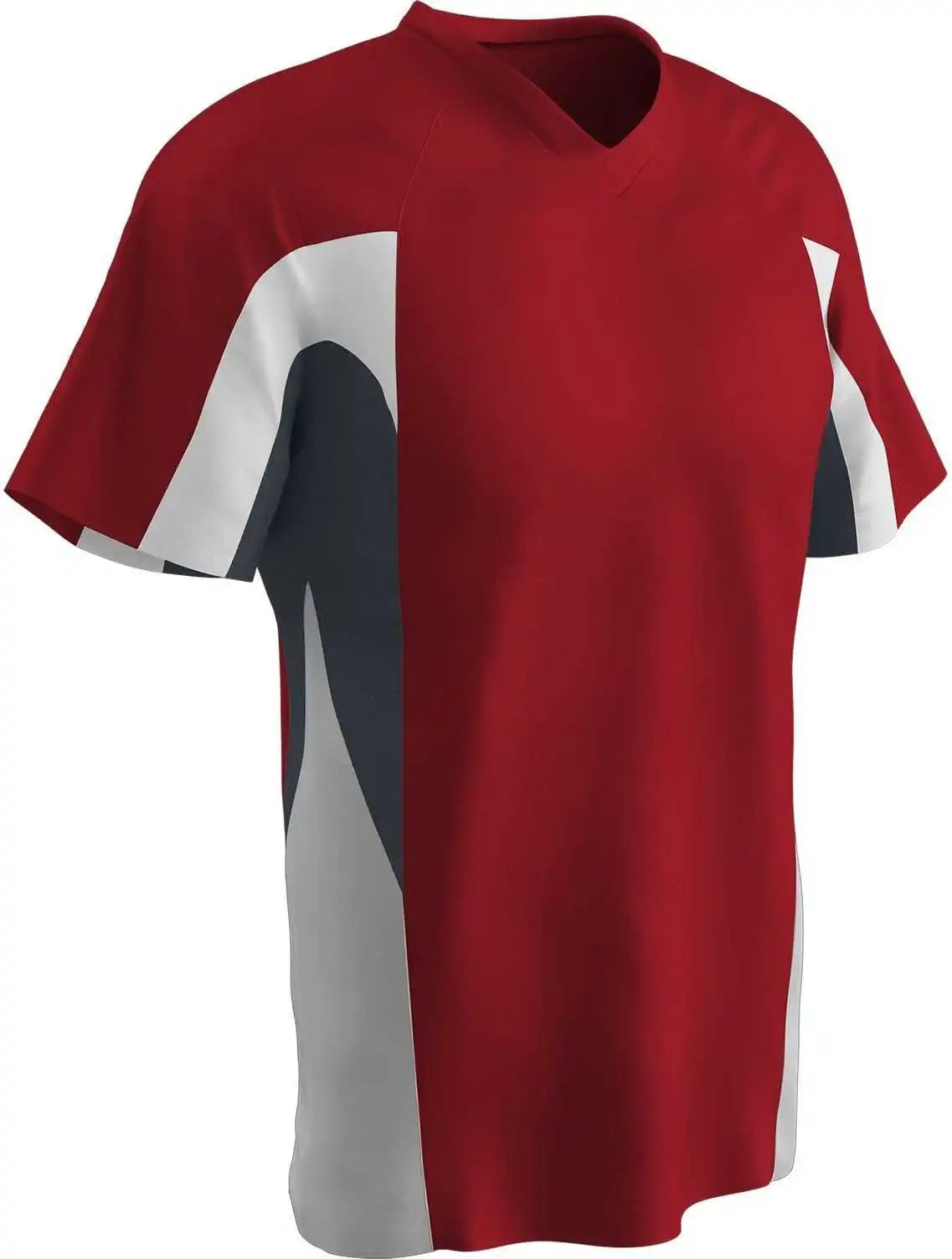 Champro Bs34 Relief 2 Button Jersey - Scarlet Graphite White