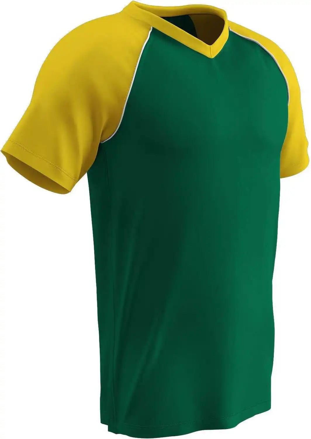 Champro Bs35 Bunt Raglan Jersey Forest Green Gold White