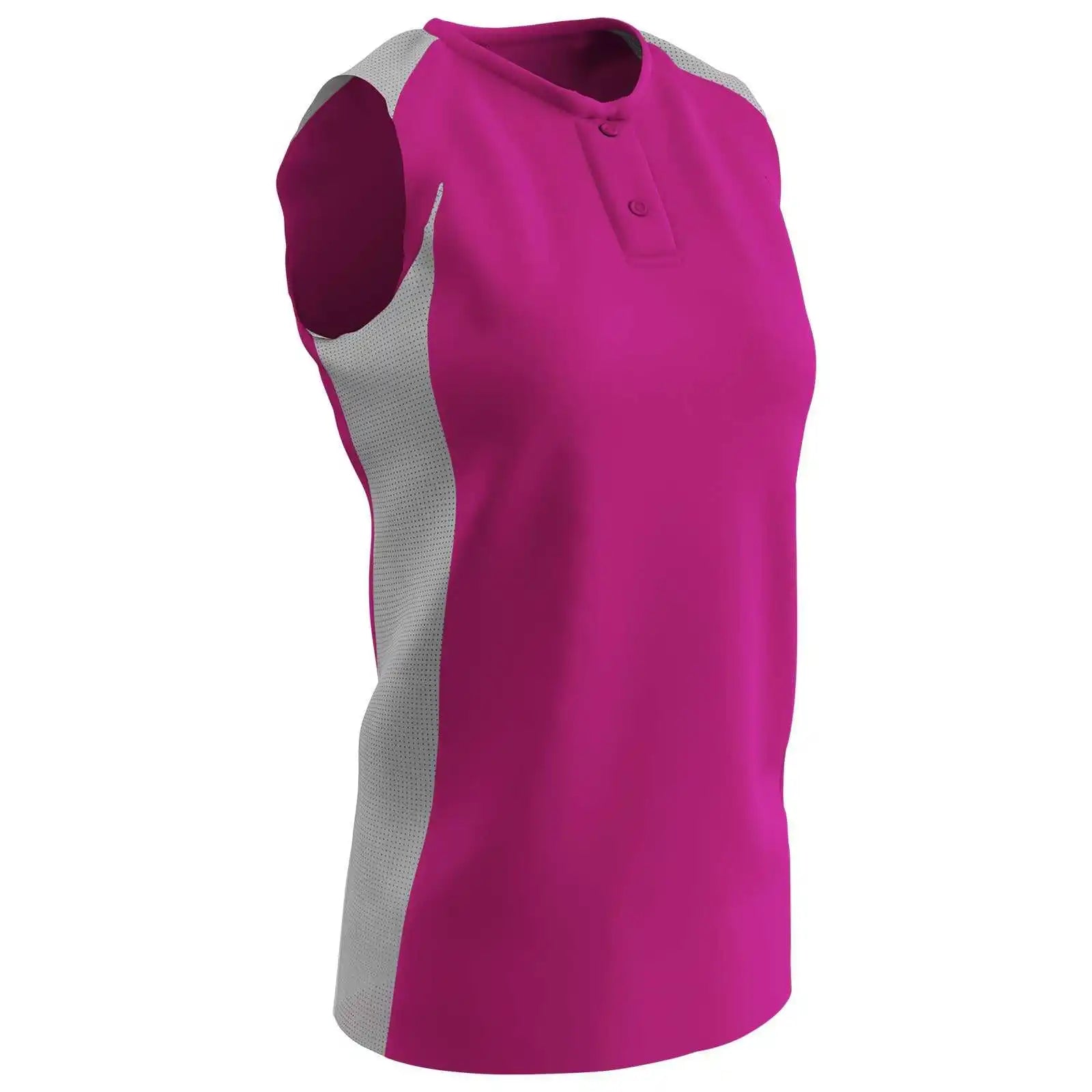 Champro Bs37 Diamond Active Ladies Jersey - Fuchsia White