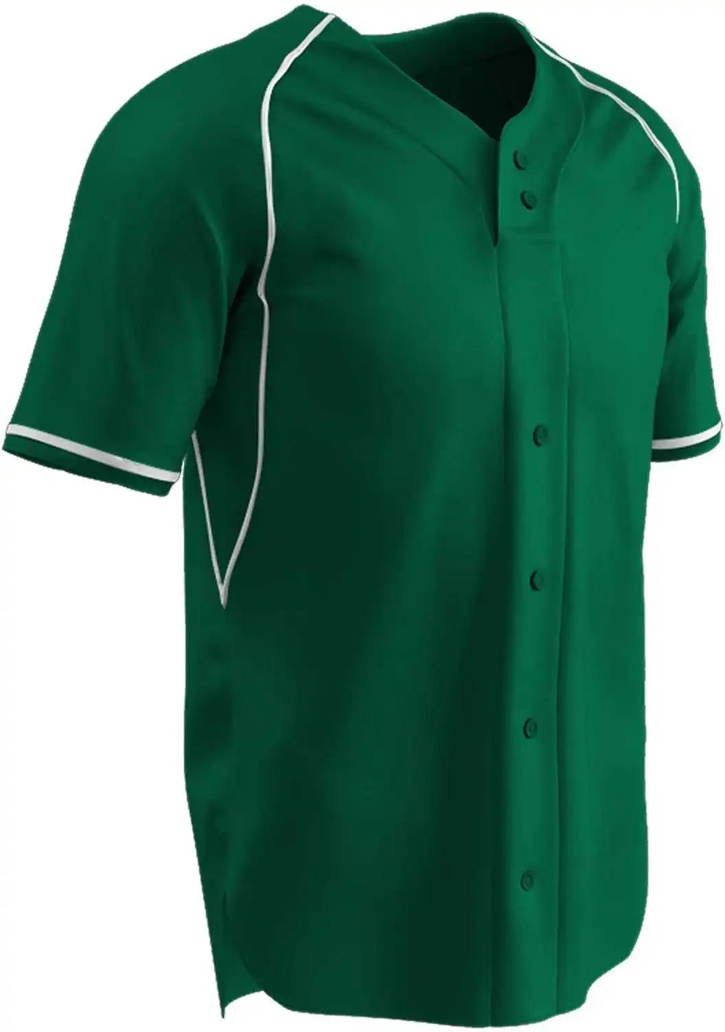 Champro Bs40 Cycle Dri-gear 2 Button Faux Jersey - Forest Green White