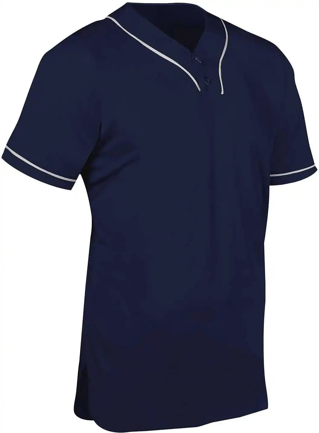 Champro Bs42 Heater 2-button Piped Baseball Jersey - Navy White