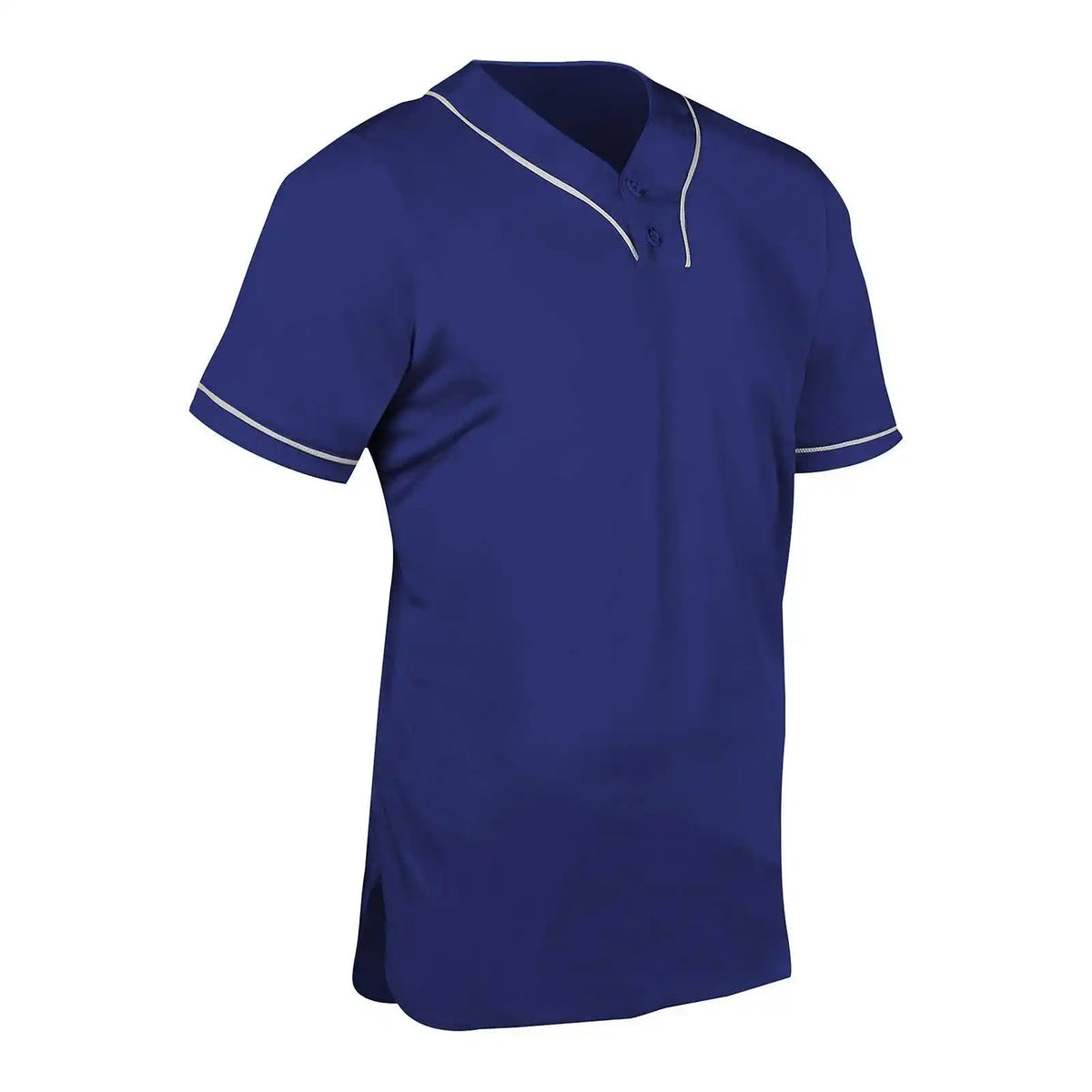 Champro Bs42 Heater 2-button Piped Baseball Jersey - Royal White