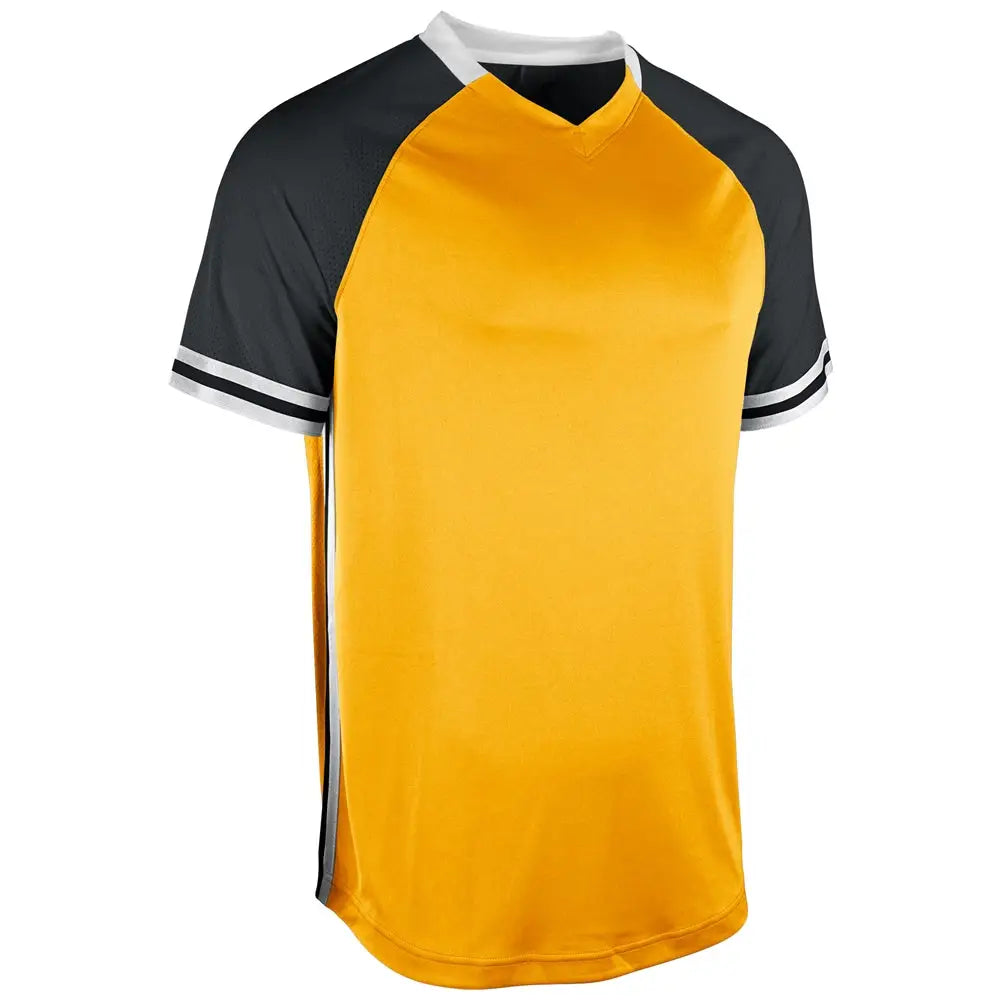Champro Bs50 Show V-neck Jersey - Gold Black White - Adult s