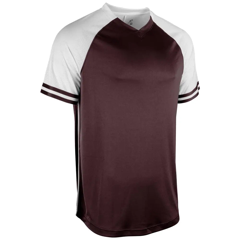 Champro Bs50 Show V-neck Jersey - Maroon White - Adult s