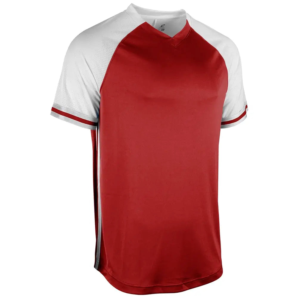 Champro Bs50 Show V-neck Jersey - Scarlet White - Adult s