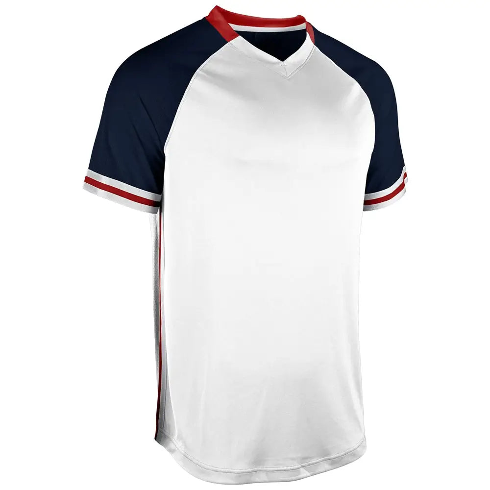 Champro Bs50 Show V-neck Jersey - White Navy Scarlet - Adult s