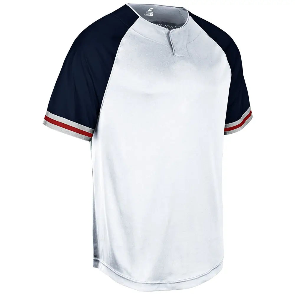 Champro Bs51 Show 2-button Jersey - White Navy Scarlet - Adult s