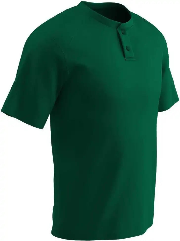 Champro Bs53 Dri-gear Two Button Jersey - Forest Green