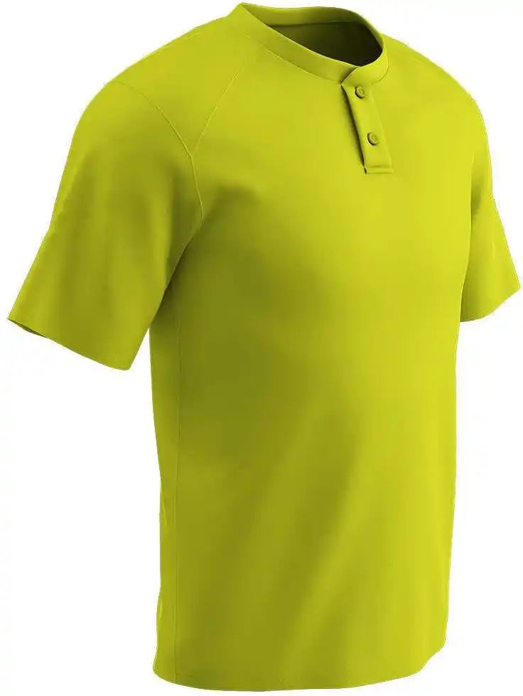 Champro Bs53 Dri-gear Two Button Jersey - Optic Yellow