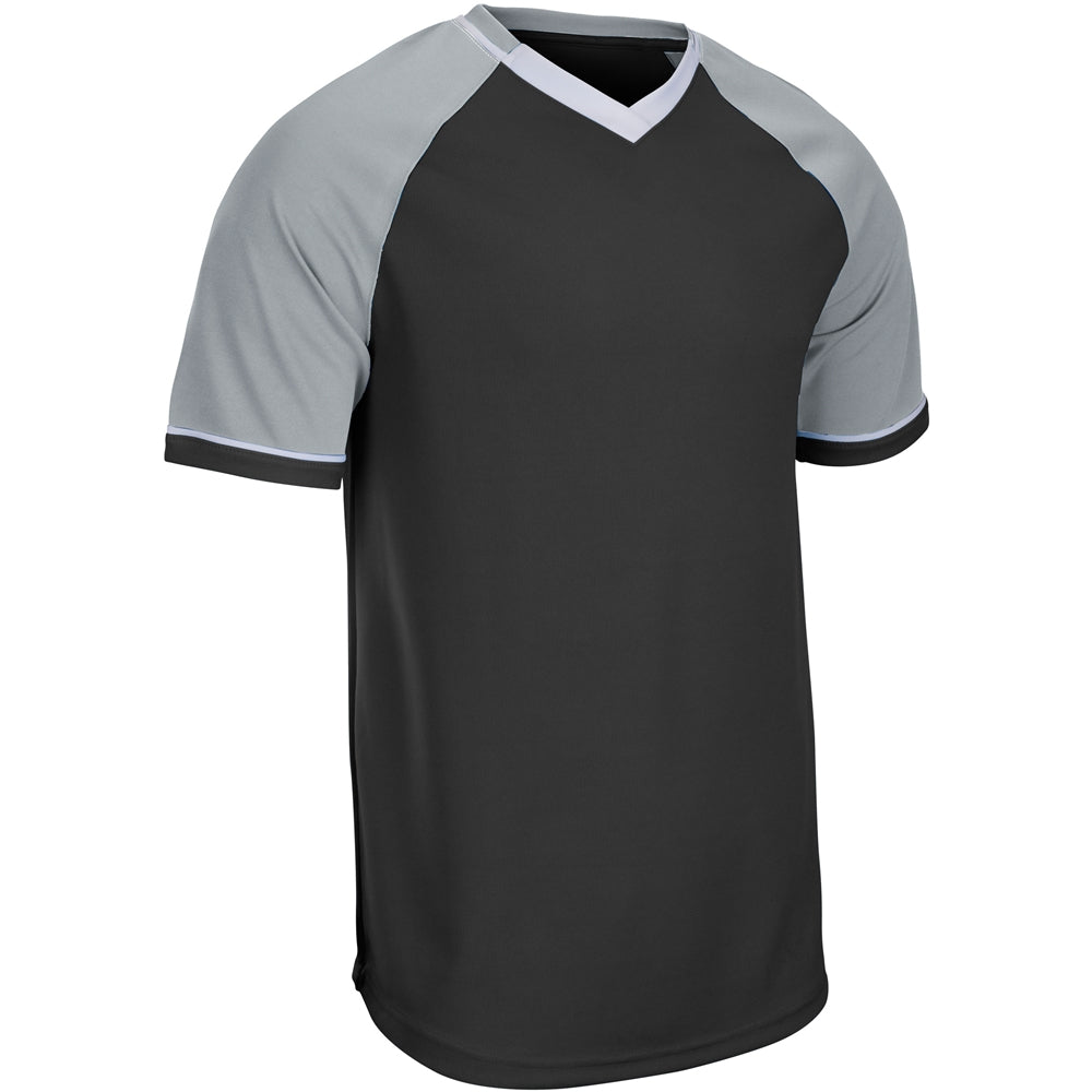 Champro Bs67 Square Up V-neck Jersey - Black Silver White