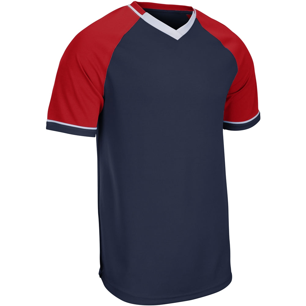 Champro Bs67 Square Up V-neck Jersey - Navy Scarlet White