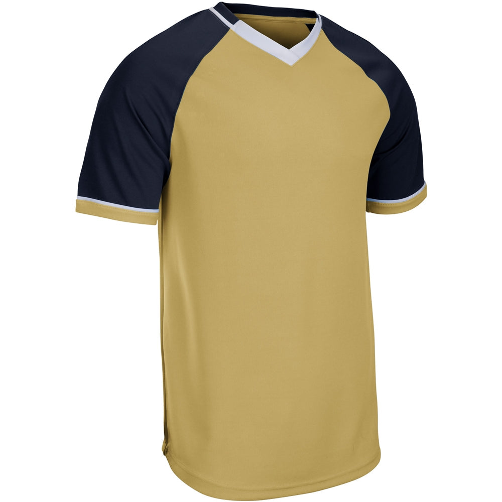 Champro Bs67 Square Up V-neck Jersey - Vegas Gold Navy White