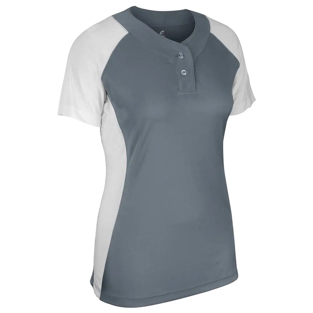 Champro Bs80 Infinite 2-button Ss Jersey - Graphite White - Girls s