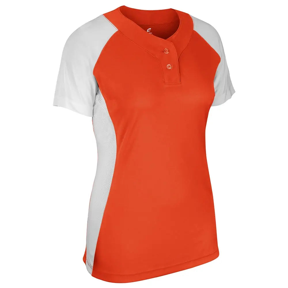 Champro Bs80 Infinite 2-button Ss Jersey - Orange White - Girls s